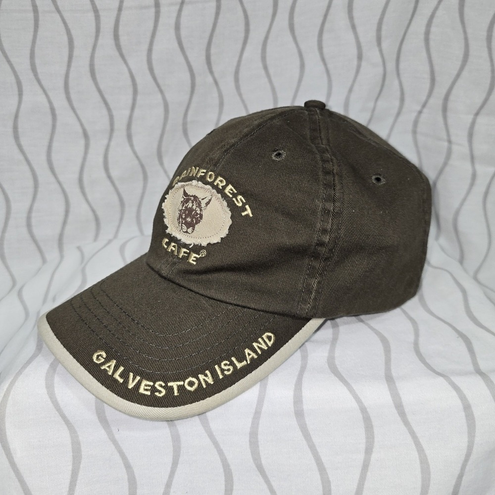 Rainforest Cafe Galveston Island Slideback Baseball Cap Brown‎ Adjustable Hat